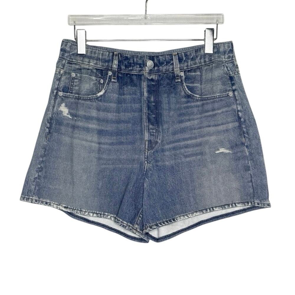 Rag & Bone rb Miramar Walking Shorts Cotton Terry XL Brooke Blue Faux Denim